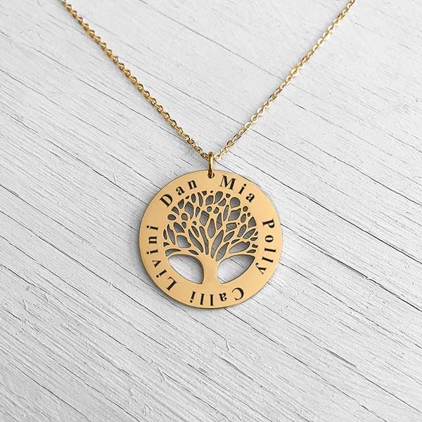 Family Tree Pendant Gold