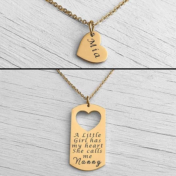 Mother Daughter Necklace Gold