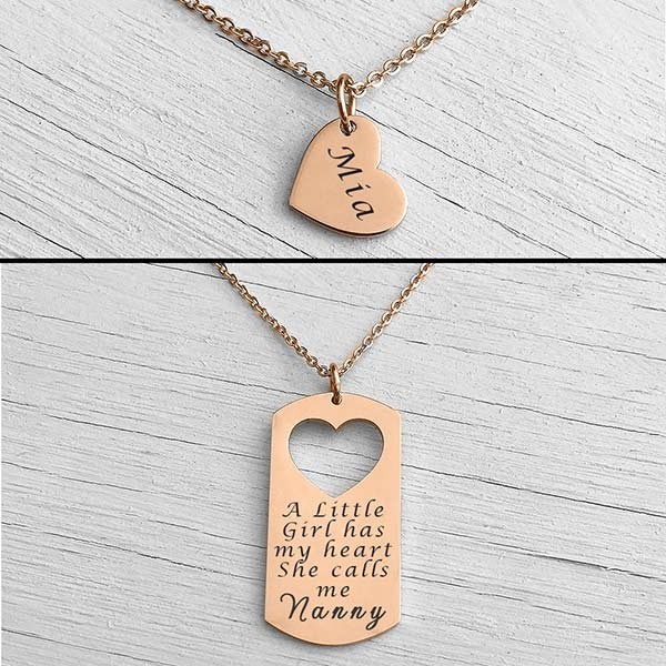 Mother Daughter Necklace Rose Gold