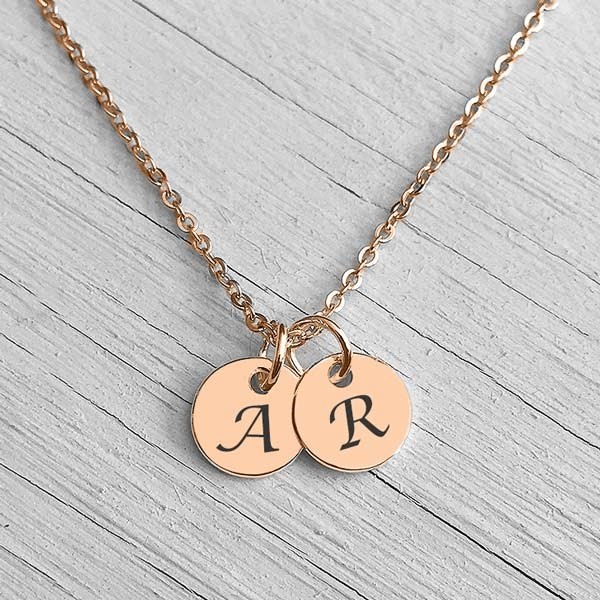 Rose pendant necklace with initial discount
