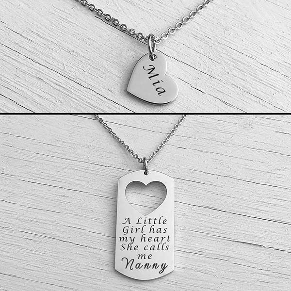 Mother Daughter Necklace Silver