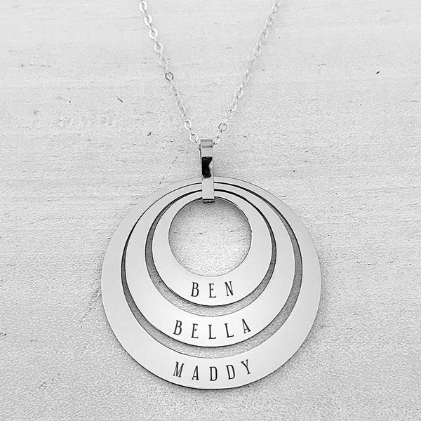 Round Hollow Necklace Silver
