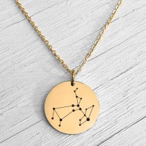 Zodiac Constellation Necklace Gold