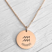 Zodiac Star Sign Necklace Rose Gold