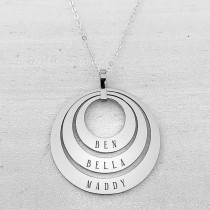 Round Hollow Necklace Silver