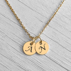 Initial Pendant Necklace Gold
