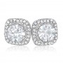 Square Cubic Zirconia Stud Earrings