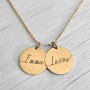 Round name necklace gold