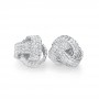 Sterling Silver Knot Tennis Earrings