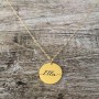 Round name necklace gold